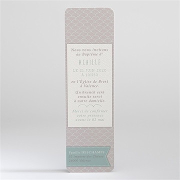 Faire-part de baptême photos en cascade - Dos du faire-part