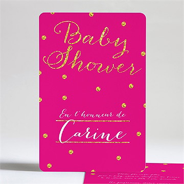 Faire-part baby shower couleurs vives et paillettes