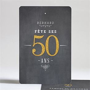 Invitation anniversaire tout en dorure