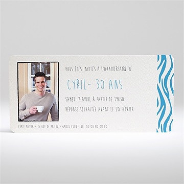 Invitation anniversaire drôle de zèbre - Dos de l'invitation