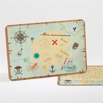 Invitation anniversaire carte au trésor