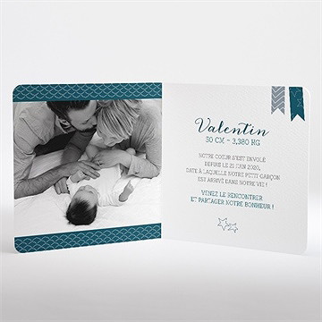 Faire-part naissance touches de tissus - Intérieur du faire-part