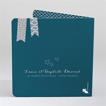 Faire-part naissance touches de tissus - Dos du faire-part