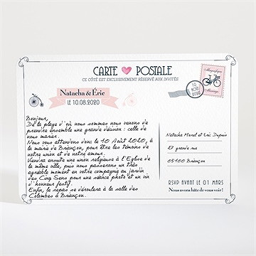 Faire-part mariage symboles - Dos du faire-part