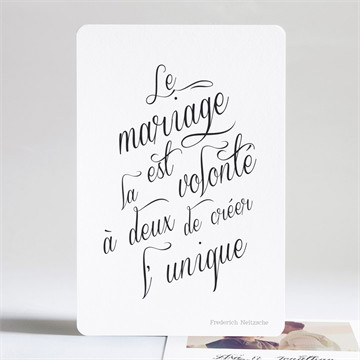 Faire-part mariage notre volonté