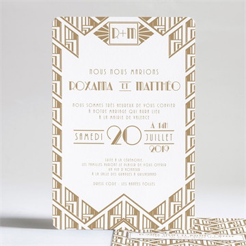 Faire-part mariage années folles