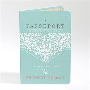 Faire-part mariage joli passeport