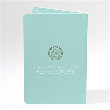 Faire-part mariage joli passeport - Dos du faire-part