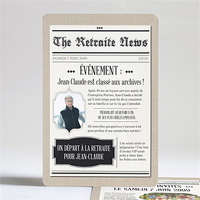Carte invitation départ à la retraite dans les kiosques