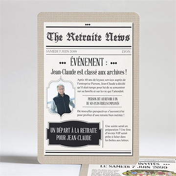 Carte invitation départ à la retraite dans les kiosques