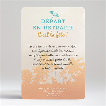 Carte invitation départ à la retraite rêves de voyage - Dos de la carte