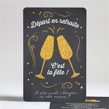 Carte invitation départ à la retraite trinquons mes amis !