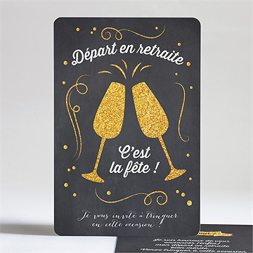 Carte invitation départ à la retraite trinquons mes amis !