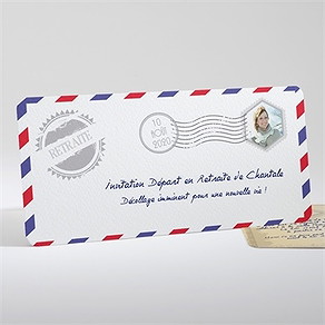 Carte invitation départ à la retraite décollage imminent