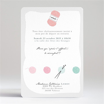 Carte invitation départ à la retraite a vos pelotes! - Dos de la carte