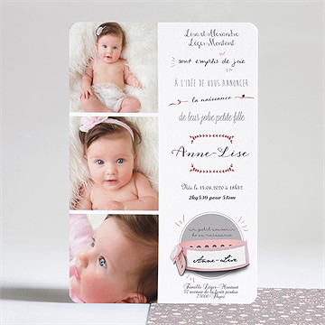 Faire-part naissance faire part fille avec photo