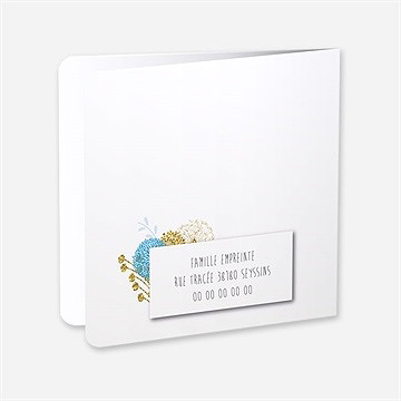 Faire-part naissance joli bouquet vintage - Dos du faire-part