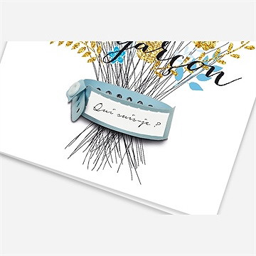 Faire-part naissance joli bouquet vintage - Vue détaillée