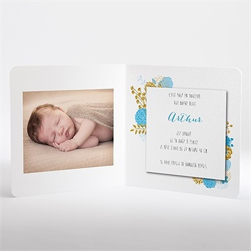 Faire-part naissance joli bouquet vintage - Intérieur du faire-part