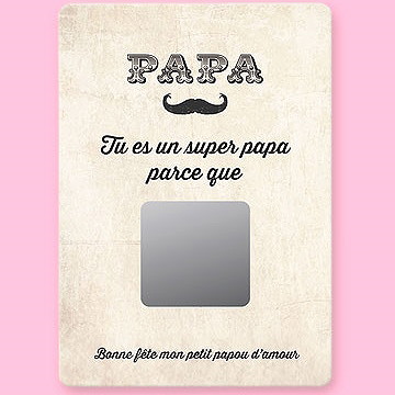 Carte fête des pères carte fête des pères - Dos de la carte non gratté