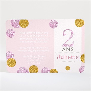 Invitation anniversaire carte anniversaire gros pois - Dos du faire-part