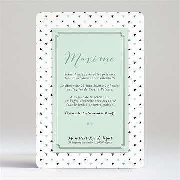 Faire-part communion moderne chic - Dos du faire-part