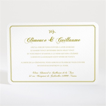 Faire-part mariage classique - Dos du faire-part