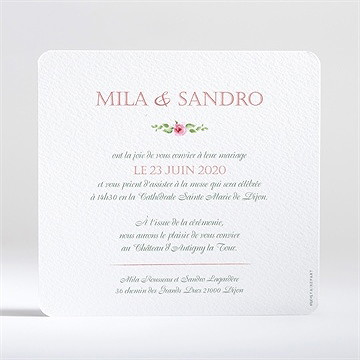 Faire-part mariage annonce champetre - Dos du faire-part