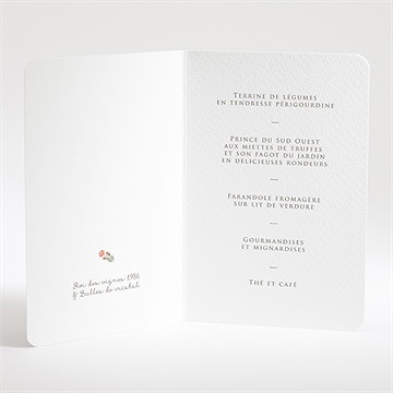 Menu baptême initiales à motifs - Intérieur du menu