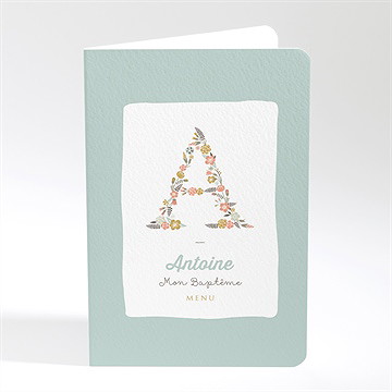 Menu baptême alphabet original