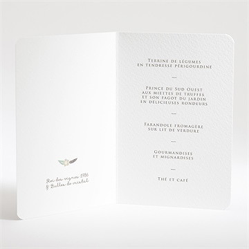 Menu baptême alphabet original - Intérieur du menu