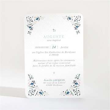 Faire-part de baptême confidences - Dos du faire-part