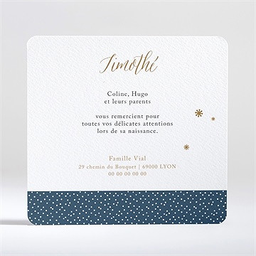 Remerciement naissance 100% pois! - Dos de la carte