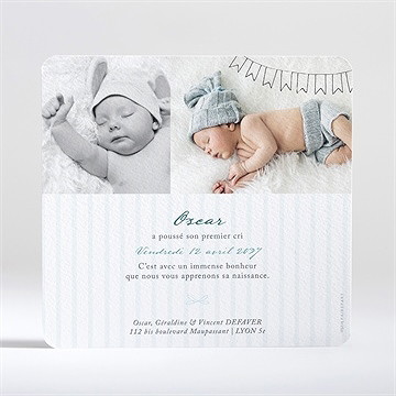 Faire-part naissance ma guirlande - Dos du faire-part