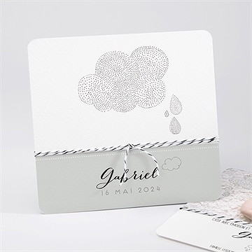 Faire-part naissance nuage poétique photo