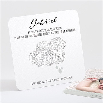 Remerciement naissance nuage poétique photo