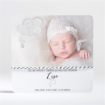 Faire-part naissance pluie de poésie - Dos du faire-part