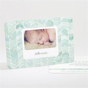 Remerciement naissance chevrons pastel