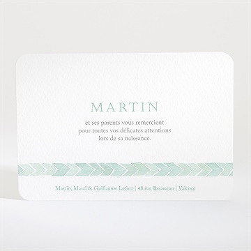 Remerciement naissance chevrons pastel - Dos de la carte