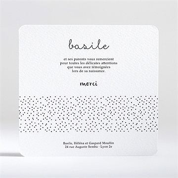 Remerciement naissance pois graphiques - Dos de la carte