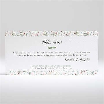 Remerciement mariage fraicheur d'été - Dos de la carte