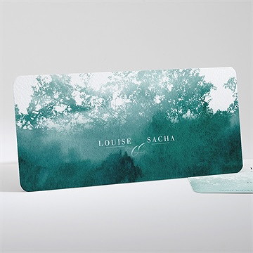 Faire-part mariage aquarelle verte