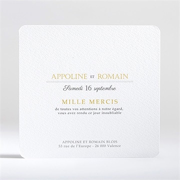 Remerciement mariage doux plaisir - Dos de la carte