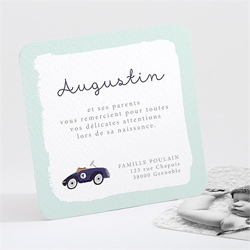 Remerciement naissance ma petite voiture vintage