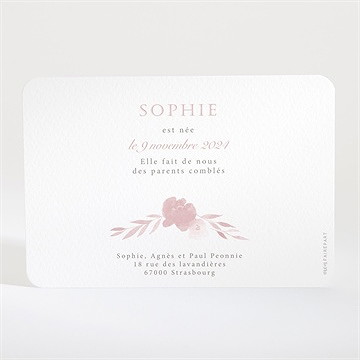 Faire-part naissance joli vintage - Dos du faire-part