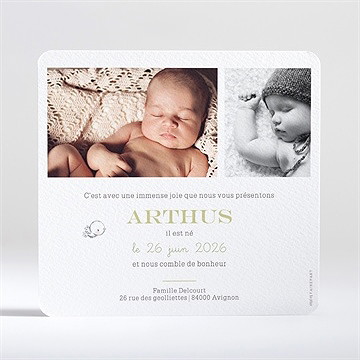 Faire-part naissance lapins en folie! - Dos du faire-part