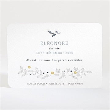 Faire-part naissance citrons et motifs - Dos du faire-part