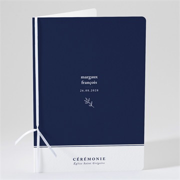 Livret de messe mariage bleu romantique