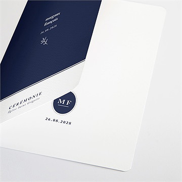 Livret de messe mariage bleu romantique - Détail du livret