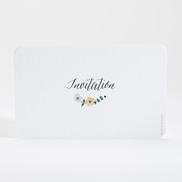 Carton d'invitation mariage oui en relief - Dos du carton